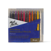 Mont Marte Woodless Watercolour Pencils Set - 24 Premium Colors, ideal for vibrant watercolor effects and eco-friendly artwork.

