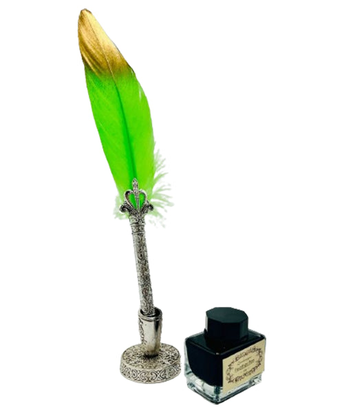 Feather Calligraphy Pen | Antique Quill Pen for Writing & Drawing | Refillable Ink Dip Pens for Signature, Wedding, Birthday Gifts, Retro Decor