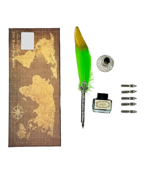 Feather Calligraphy Pen | Antique Quill Pen for Writing & Drawing | Refillable Ink Dip Pens for Signature, Wedding, Birthday Gifts, Retro Decor