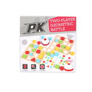 PK Two-Player Geometric Battle - fast-paced shape matching game for kids aged 3+, featuring colorful geometric pieces and a bell to signal the winner, promoting quick thinking and cognitive skills.