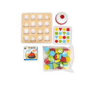 PK Two-Player Geometric Battle - fast-paced shape matching game for kids aged 3+, featuring colorful geometric pieces and a bell to signal the winner, promoting quick thinking and cognitive skills. img2
