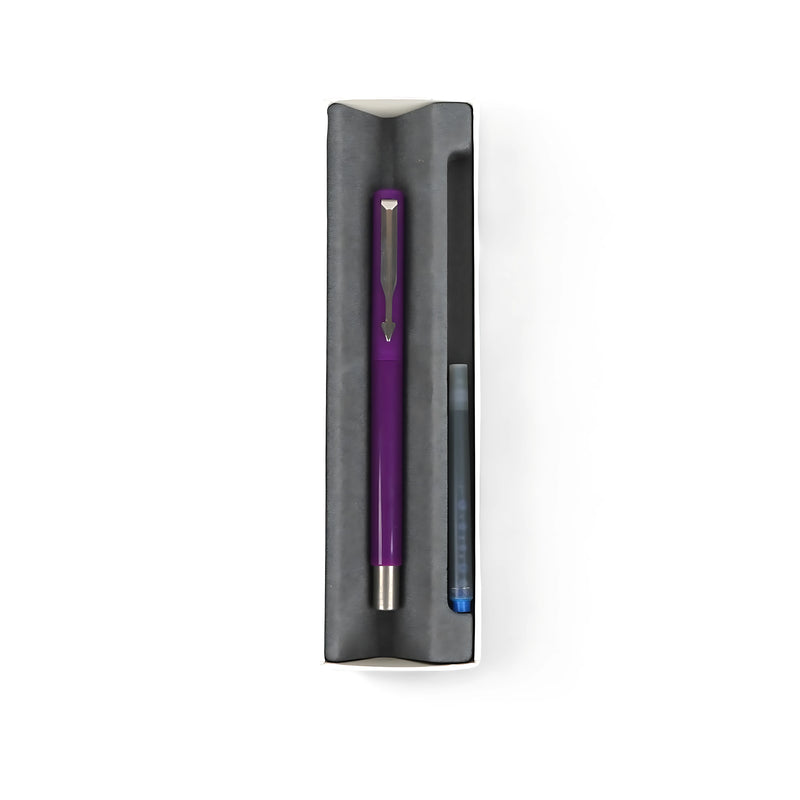 Parker Jotter Fountain Pen – Plum Purple Edition with Cartridge – Medium Nib