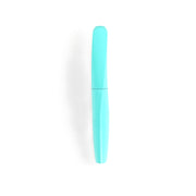 Pelikan Twist Fountain Pen in pastel aqua and peach, featuring a medium nib, ergonomic twist grip, and secure snap-on cap, suitable for left- and right-handed users.

