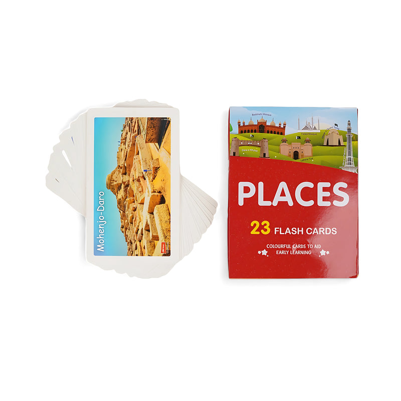 Places Flash Cards - 23 Colorful Early Learning Landmark and Geography Cards for Kids Age 3+

