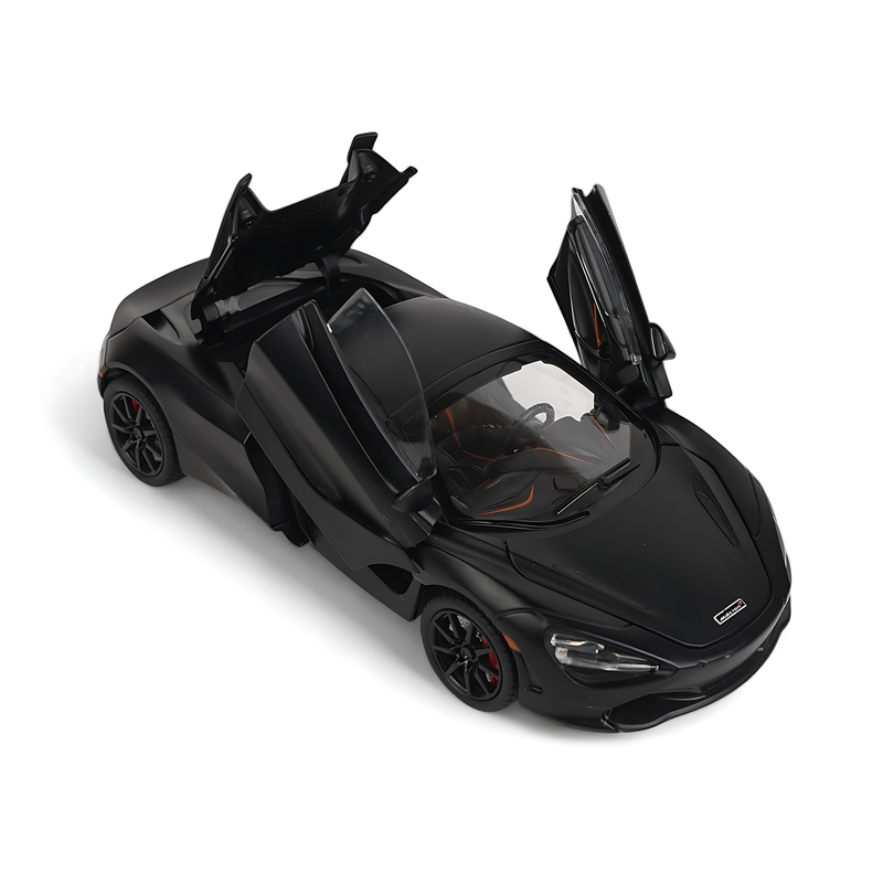 Premium Black Supercar Diecast Model - Stylish Design with Opening Scissor Doors and Detailed Interior