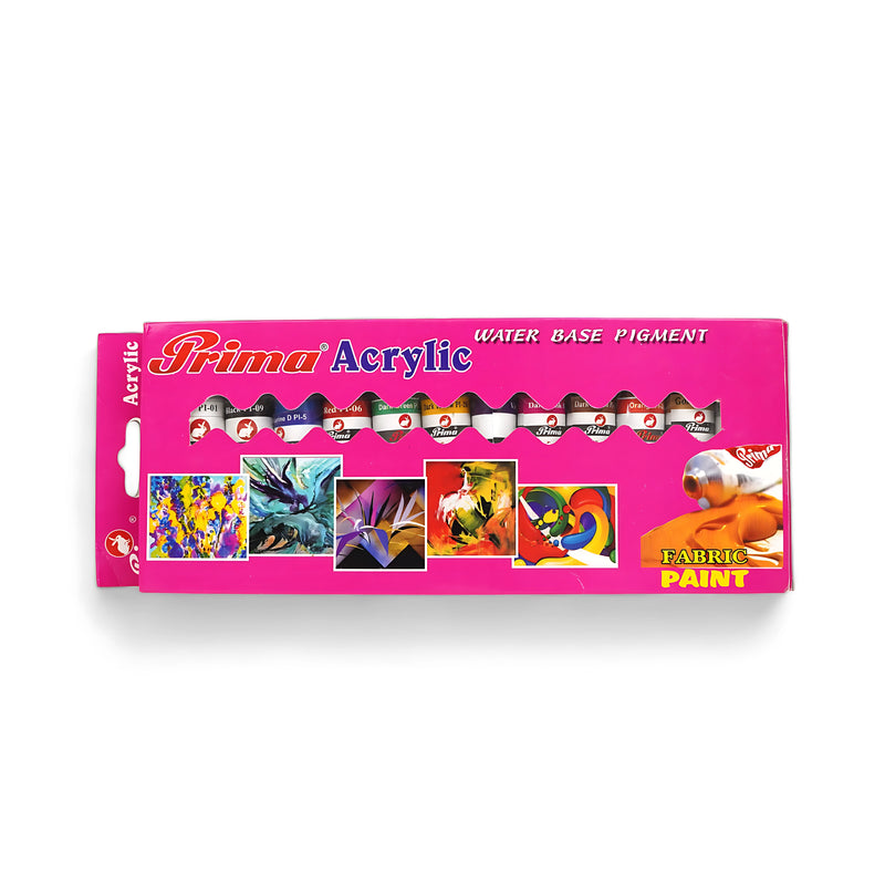 Prima Acrylic Fabric Paint Set – Water-Based Pigments for Vibrant Fabric Designs