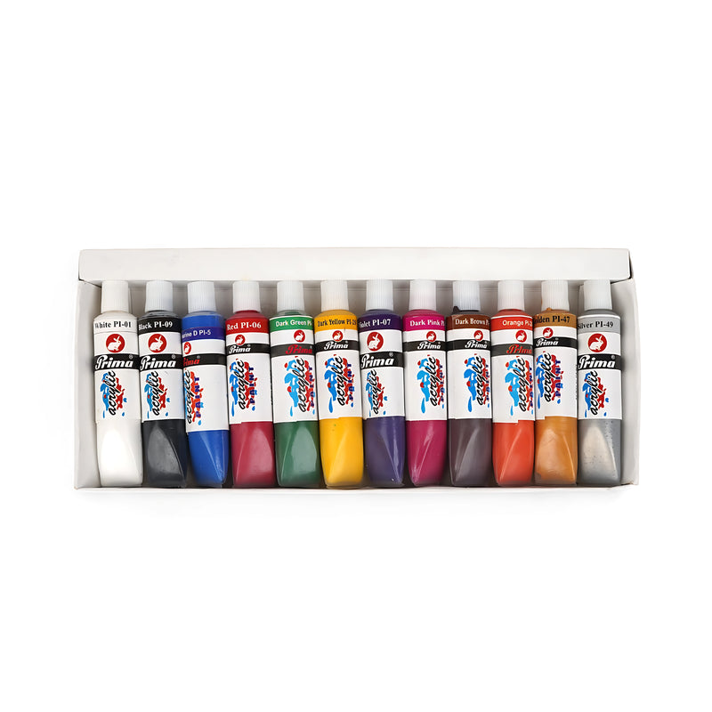 Prima Acrylic Fabric Paint Set – Water-Based Pigments for Vibrant Fabric Designs