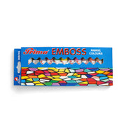 Prima Emboss Fabric Colours Set with vibrant colors for raised, embossed designs on fabric, ideal for textile art and fabric customization.

