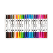 Prism Dual Tip Brush Pens - Signature Set available in 24 colors featuring dual tips for versatile coloring and drawing.

