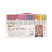 Prism Dual Tip Brush Pens - Signature Set available in 48 colors featuring dual tips for versatile coloring and drawing.

