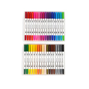 Prism Dual Tip Brush Pens - Signature Set of 36 Colors featuring brush and fine tips for versatile coloring and drawing.

