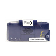Prism Giorgione Solid Watercolour Set with 24 colors, includes water brush and nylon brush, ideal for artists and students.

