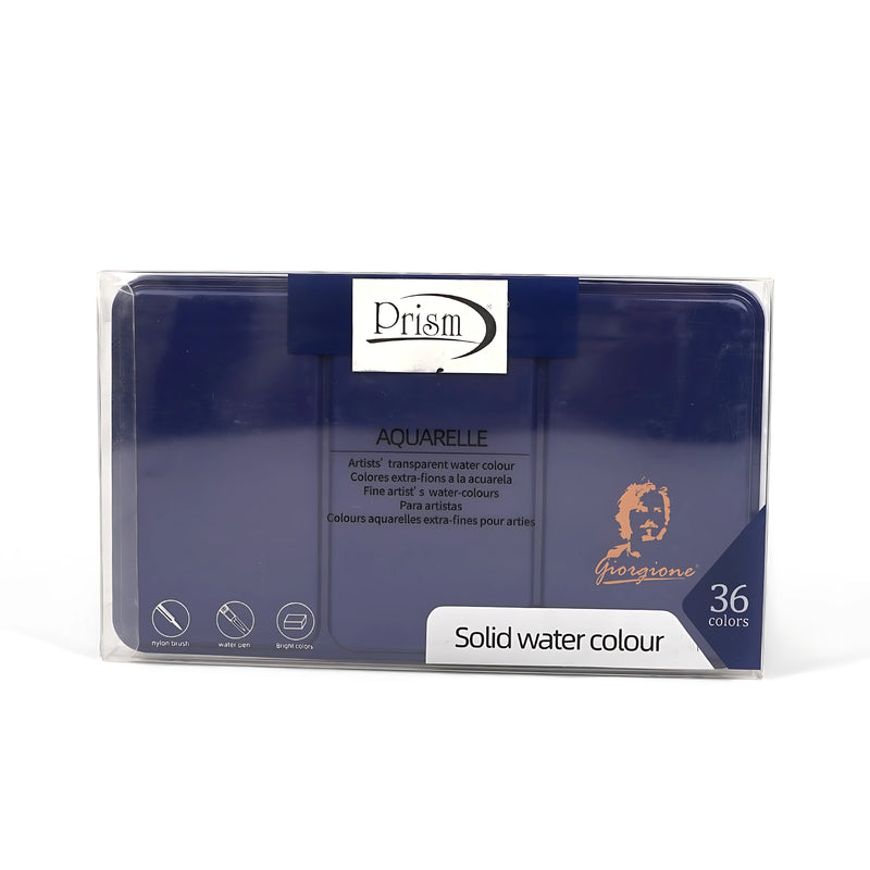 Prism Giorgione Solid Watercolour Set – 24 and 36 Transparent Colours for Artists and Students