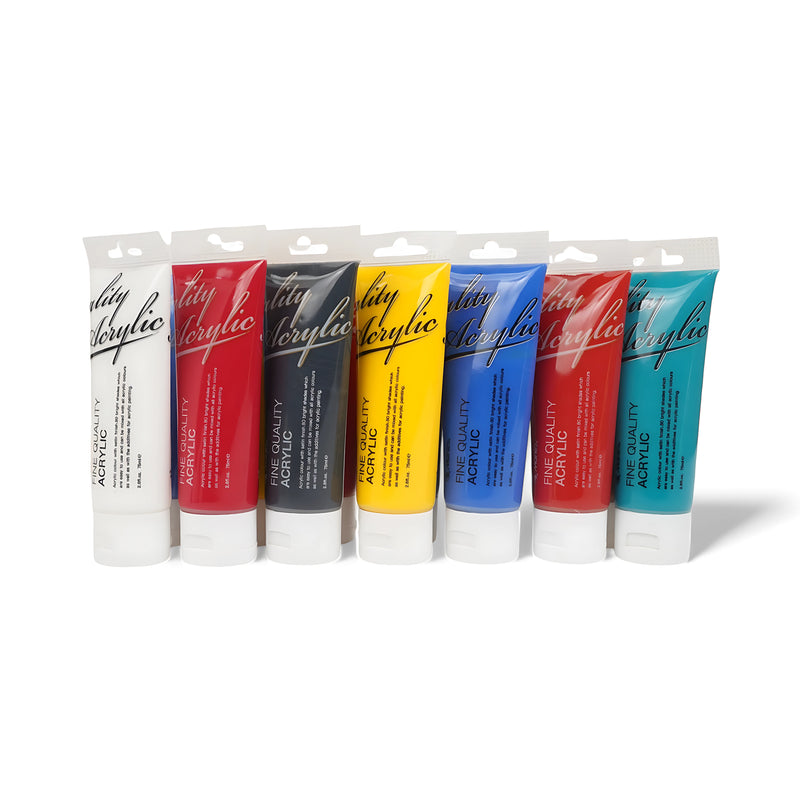 Quality Acrylic Fine Quality Acrylic Paint Set with 26 Different Colours - vibrant, non-toxic, and ideal for artists and students.






