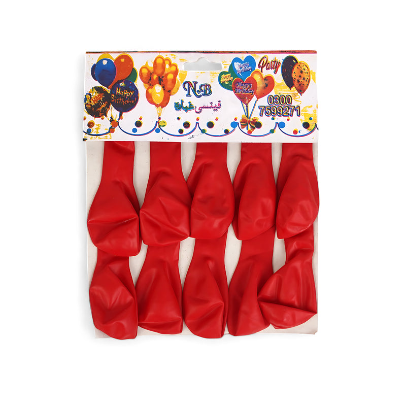 Black & Red Party Balloons – Classic Latex Balloons for Parties and Events (Pack of 10)