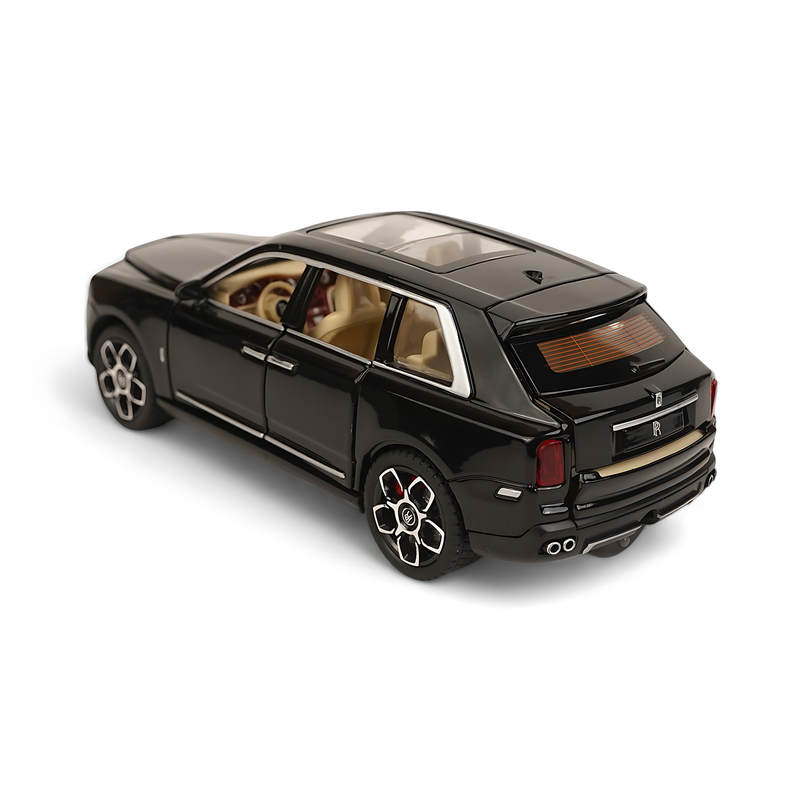 Rolls-Royce Cullinan Diecast Model - Premium Black Miniature with Opening Doors and Realistic Interior
