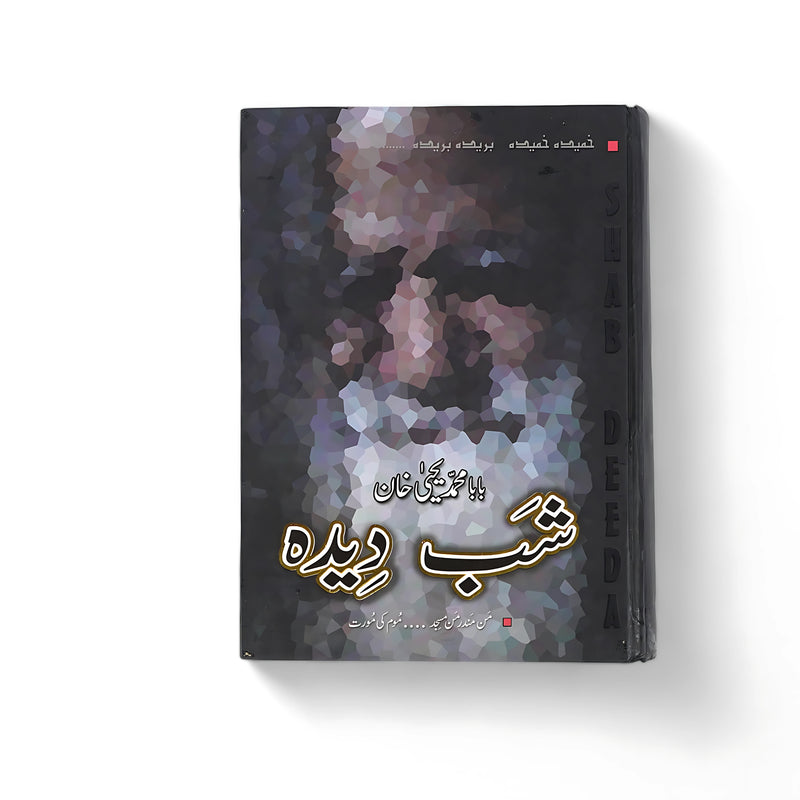 Cover of Shab Deeda by Baba Muhammad Yahya Khan with abstract art design representing spiritual and emotional journeys.






