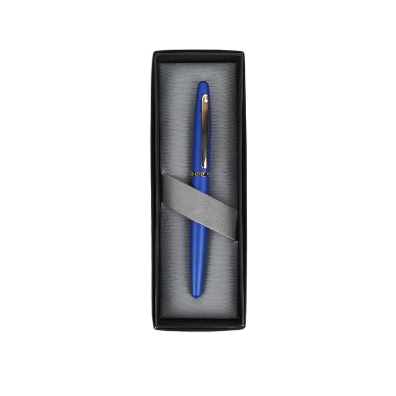 Sheaffer Luxury blue ink pen in a sleek gift box, ideal for professional use and gifting.

