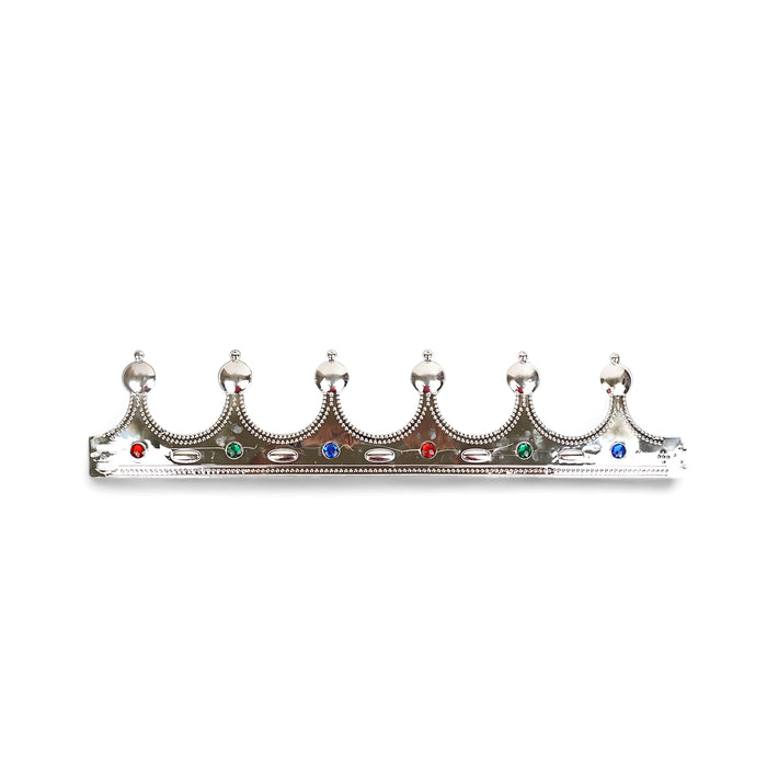 Gold & Silver Royalty Crown with Gem Accents – Low-Profile Elegant Party & Costume Accessory