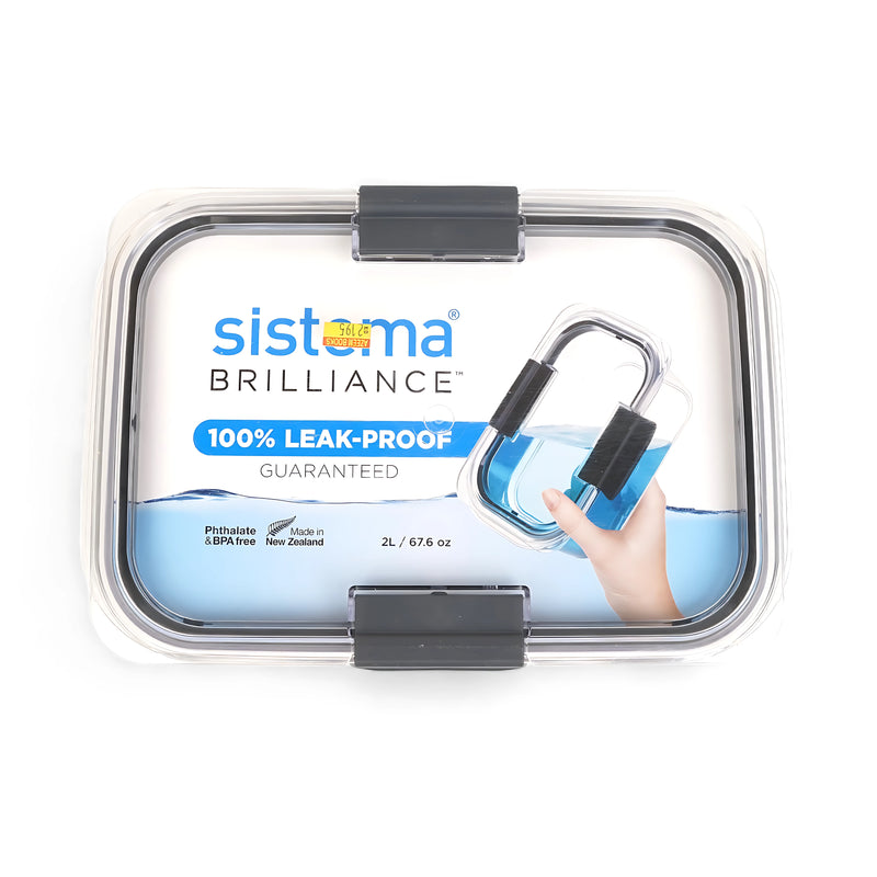 Sistema Brilliance Leak-Proof Storage Container – 2L, BPA-Free, Durable and Secure Food Storage