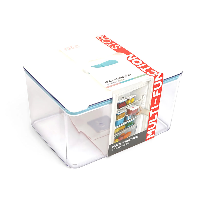 Sistema Multi-Function Storage Box with small size, light blue lid, and ventilated base for efficient storage and organization. Stackable, clear body for easy visibility.






