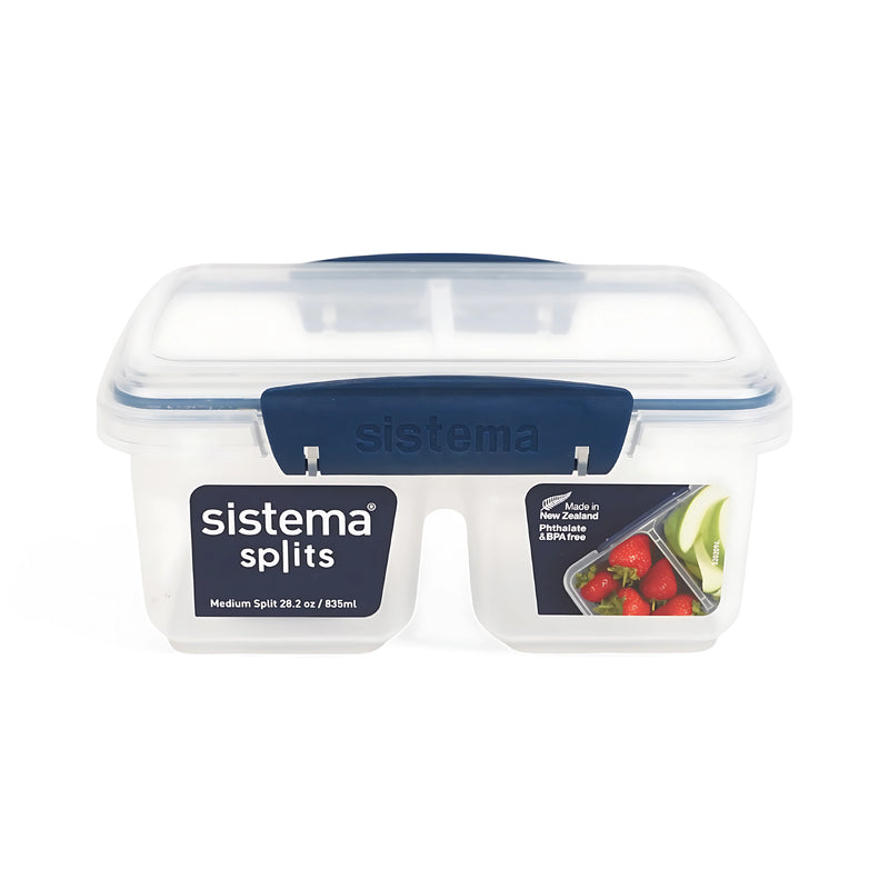 Sistema Splits Medium Split Container – 835ml, BPA-Free, Perfect for Food Storage and Portion Control