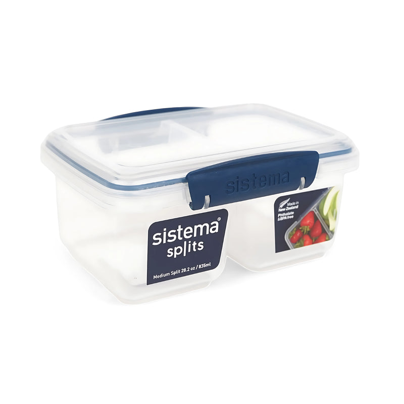 Sistema Splits Medium Split Container – 835ml, BPA-Free, Perfect for Food Storage and Portion Control