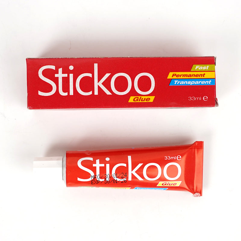 Stickoo Transparent Glue -- 33ml – Fast, permanent adhesive available in multiple sizes for crafting, home, and office use.