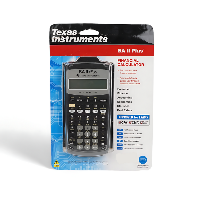Texas Instruments BA II Plus Financial Calculator - Approved for CFA, GARP, and CMA Exams