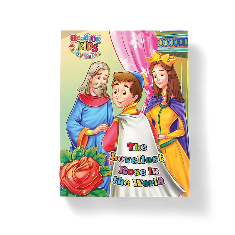 Illustrated cover of The Loveliest Rose in the World, featuring a young boy discovering a magical rose, showcasing themes of beauty, kindness, and love.

