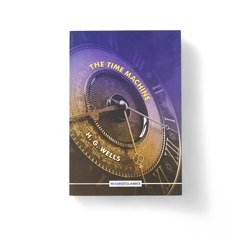 Cover of The Time Machine by H.G. Wells, featuring a detailed timepiece symbolizing the story’s theme of time travel and exploration into future civilizations.






