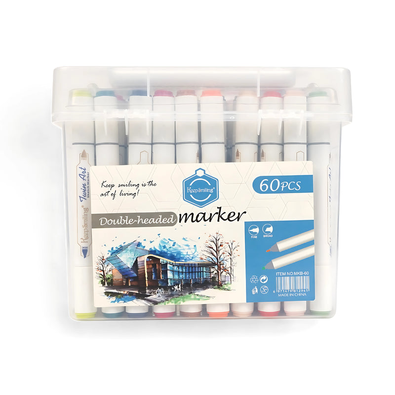 Tianhao & Keep Smiling Dual Tip Alcohol-Based Marker Sets - Available in 24, 36, 48, 60, and 80 Color Variants