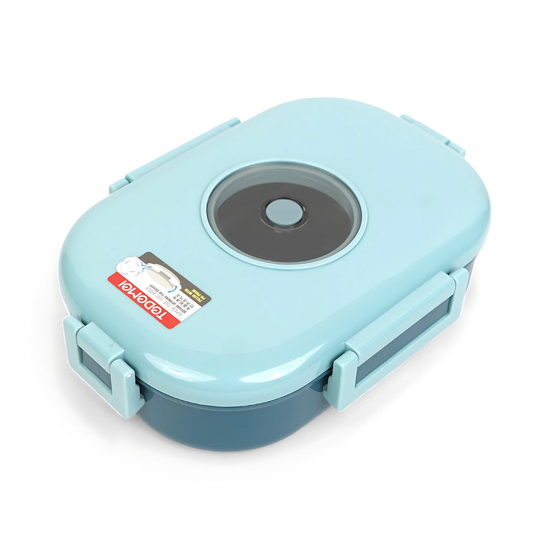 Todomei Lunch Box with Airtight Seal - Dual Compartment, Blue Color