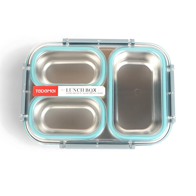 Todomei Stainless Steel Lunch Box - Dual Compartment with Pink and Blue Variants