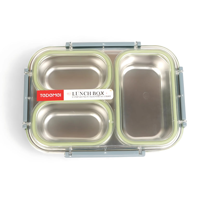 Todomei Stainless Steel Lunch Box - Dual Compartment with Pink and Blue Variants