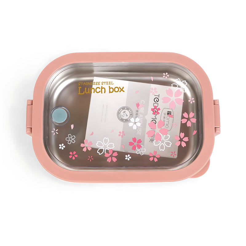 Todomei Stainless Steel Lunch Box with Floral Design – Leak-Proof, Elegant, and Durable Meal Storage