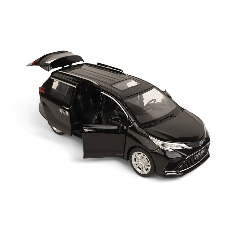 Toyota Granvia Diecast Model - Sleek Black Miniature with Opening Doors and Realistic Interior
