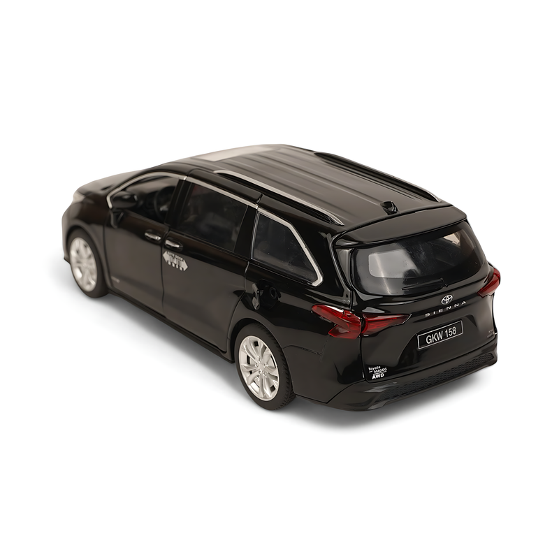 Toyota Granvia Diecast Model - Sleek Black Miniature with Opening Doors and Realistic Interior