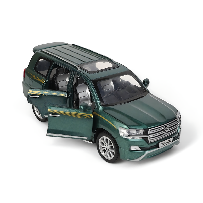 Toyota Land Cruiser Diecast Model - Elegant Green SUV Miniature with Opening Doors and Realistic Interior