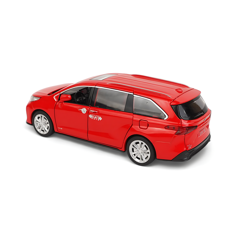 Toyota Sienna Diecast Model - Vibrant Red Minivan Miniature with Sliding Doors and Realistic Interior