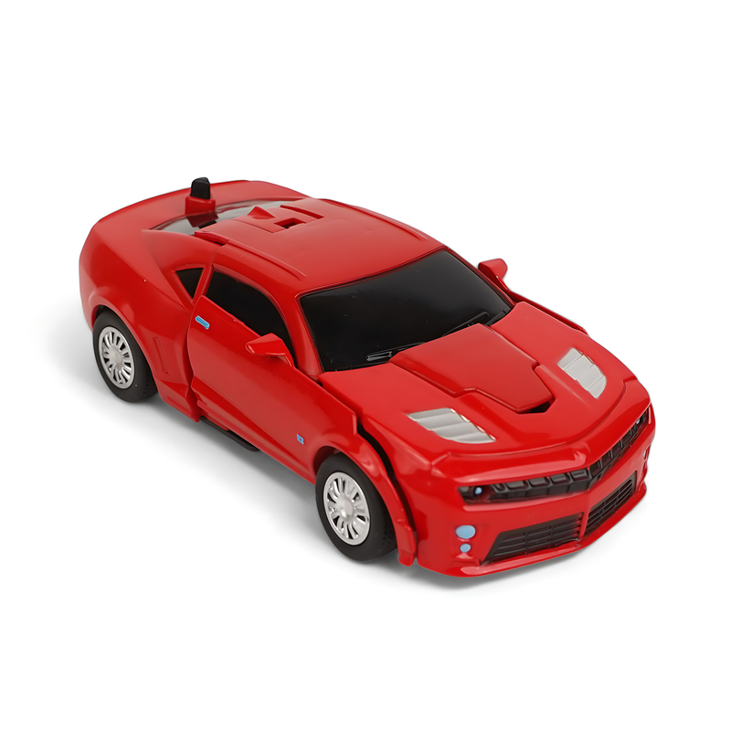 Transforming Robot Car Toy - Yellow, Black and Red Action Figure with Car-to-Robot Conversion and Realistic Details