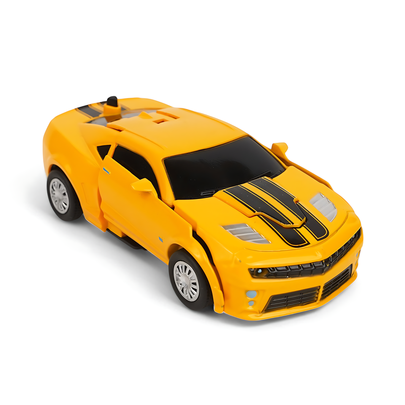 Transforming Robot Car Toy - Yellow, Black and Red Action Figure with Car-to-Robot Conversion and Realistic Details