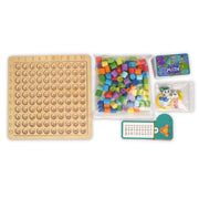 Treehole 3-in-1 Wooden Multiplication Board Game – Educational Math Learning Tool for Kids 36+ months, colorful numbered blocks with flashcards and dice. img2
