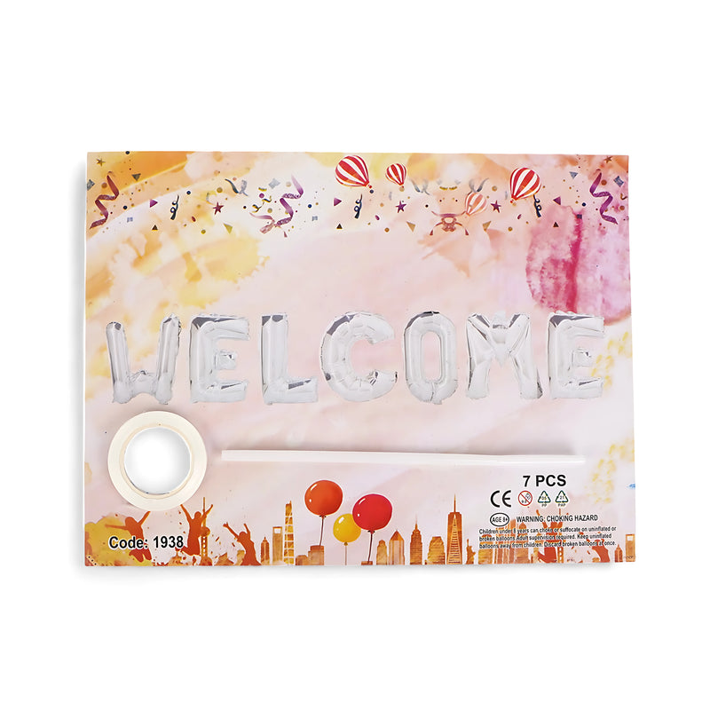"WELCOME" Foil Balloon Set – Perfect for Home, Office, and Event Decorations