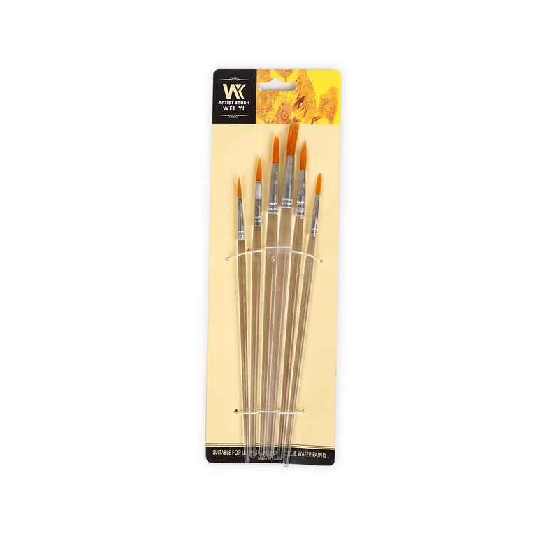 Wei Yi Artist Brush Set - 6PCS for Acrylic & Watercolor Paints | High-Quality Art Tools