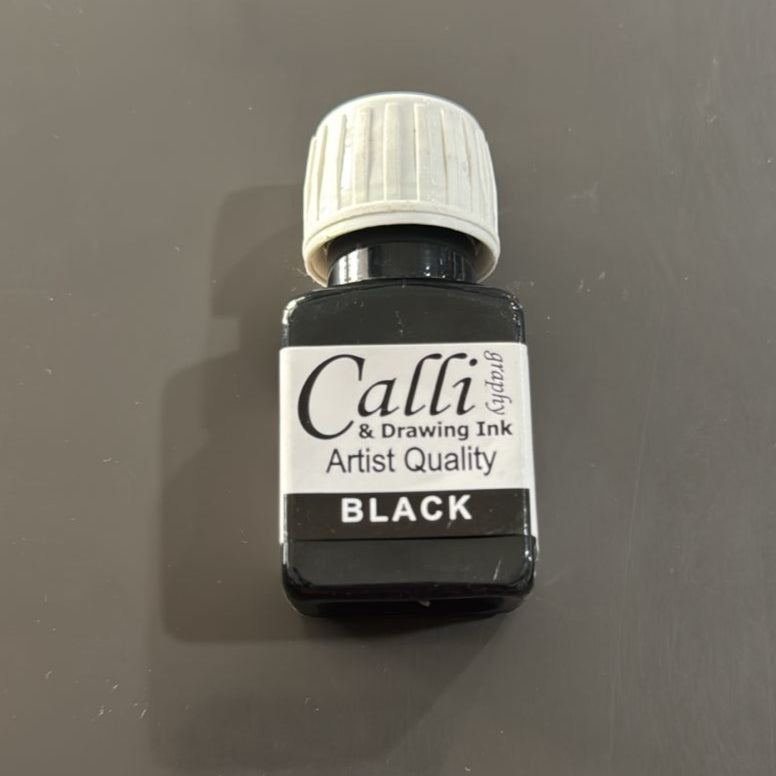 Calli Black Drawing & Calligraphy Ink – Artist Quality Waterproof Ink for Dipping Pens & Brushes