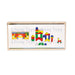 Wooden Building Blocks Set in vibrant colors, featuring a variety of shapes for creative and imaginative play, designed for children aged 3+.