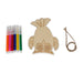 Wooden Fish Painting Kit for Kids with 6 colorful markers and twine for hanging decoration.

