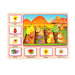 Wooden fruit garden puzzle featuring various fruits like pear, banana, watermelon, and more, designed to teach children fruit recognition and enhance cognitive skills through interactive play.