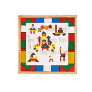 Wooden Mosaic Puzzle Blocks set with colorful geometric shapes for children aged 36+ months to build creative designs, fostering spatial reasoning and fine motor skills.